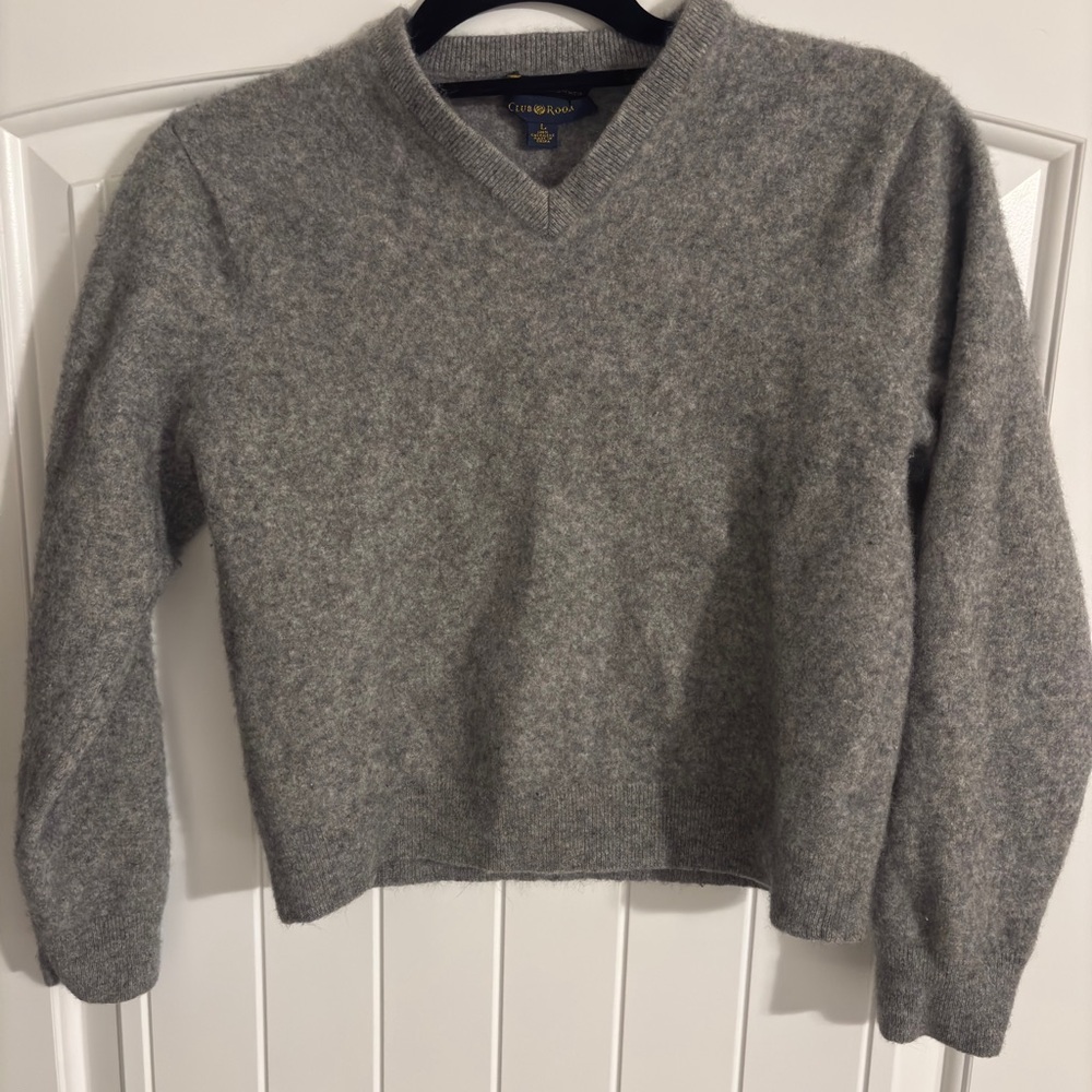 Club Room Heather Gray V-Neck Sweater